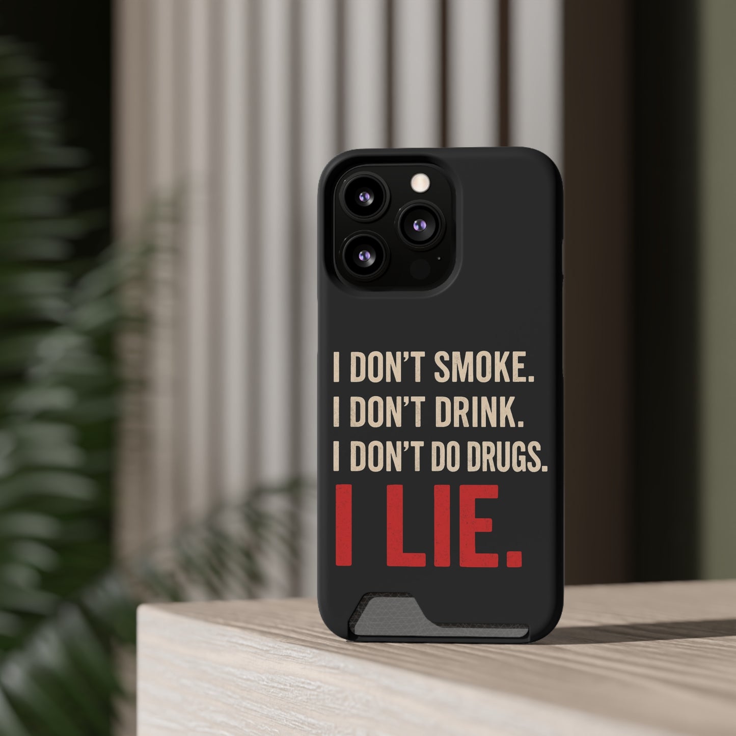 I Lie | Funny Impact-Resistant Phone Case With Card Holder | iPhone Samsung Models