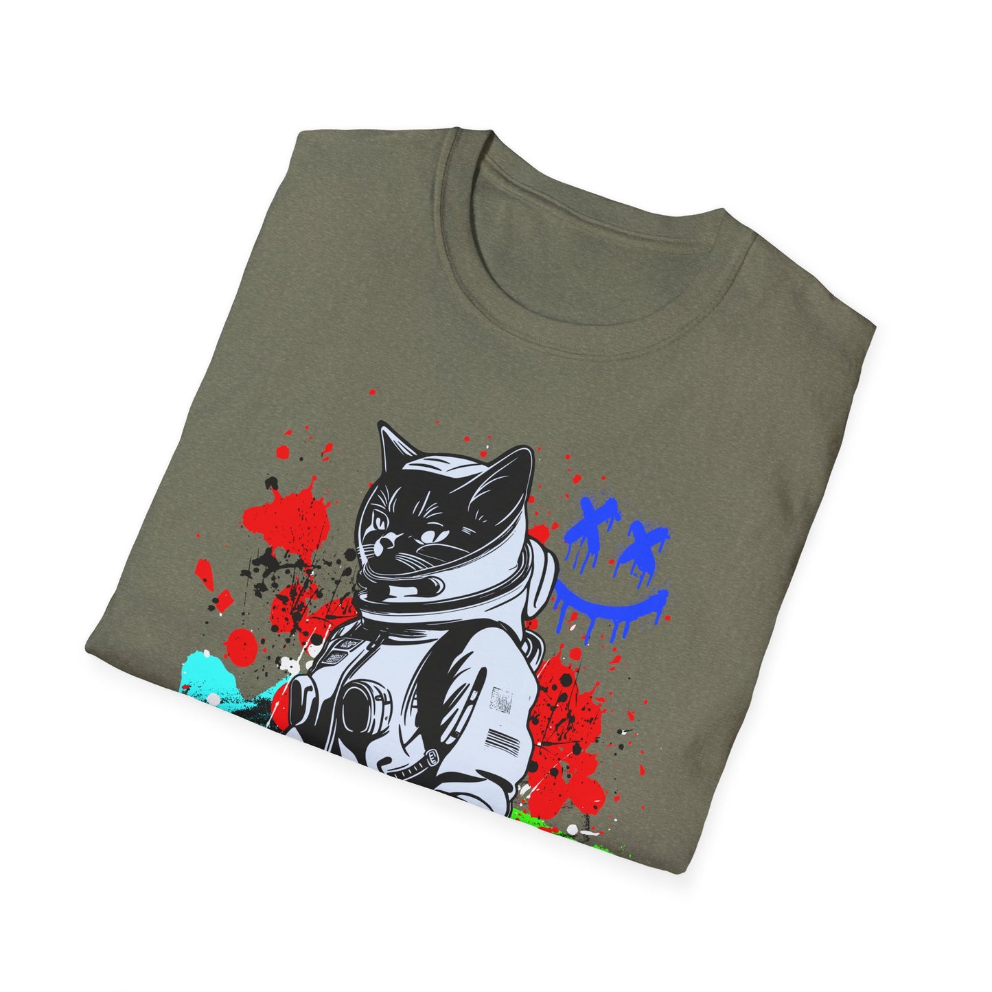 Feline Fury | Colorful Cat Shirt | Cool Teen Shirt | Fashion | Trending | Dope | Cool Design | Birthday Gift | Unisex Softstyle T-Shirt