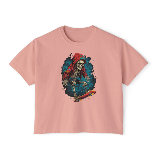 Rise & Grind | Boxy Crop Tee - Trendy Casual Top, Festival Wear, Streetwear, Birthday Gift, Graphic Design Tee