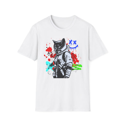 Feline Fury | Colorful Cat Shirt | Cool Teen Shirt | Fashion | Trending | Dope | Cool Design | Birthday Gift | Unisex Softstyle T-Shirt