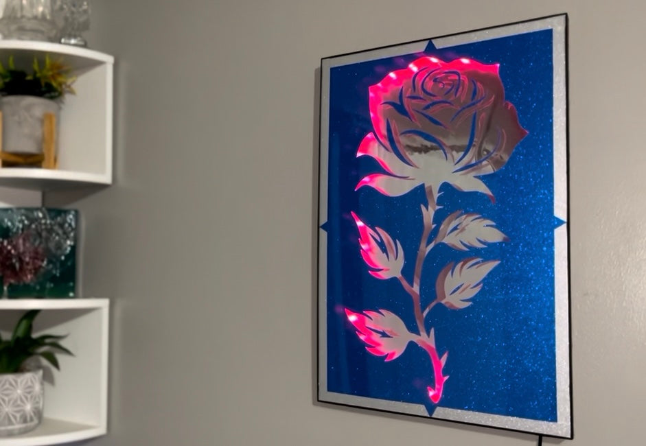 Eternal Rose (Full Face) | LED Infinity Mirror Wall Art Home Décor