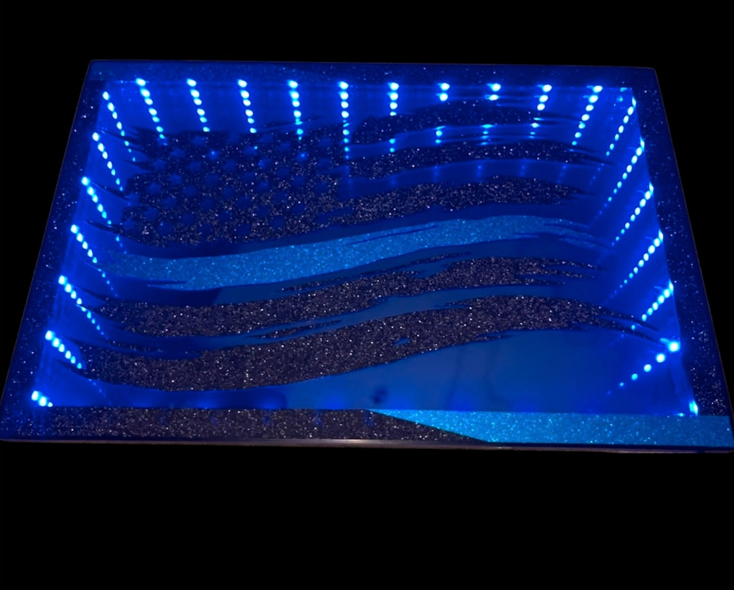 Patriotic Police American Flag | LED Infinity Mirror Wall Art Home Décor