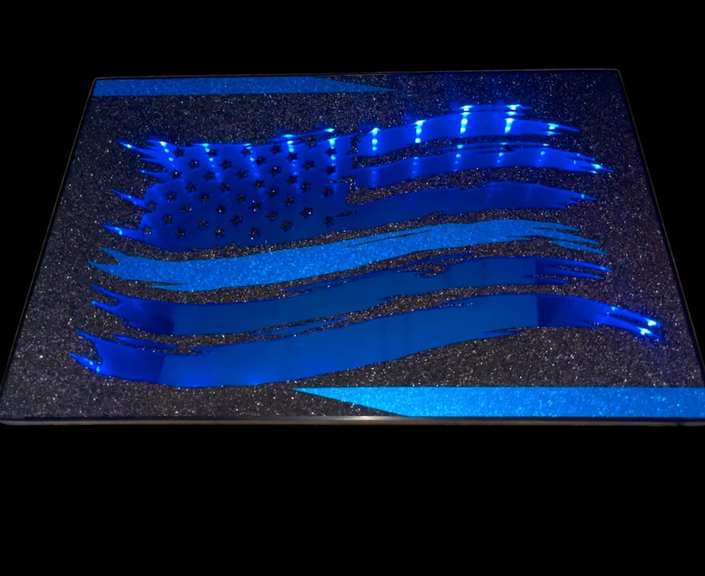 Patriotic American Flag (Full Face) Police | LED Infinity Mirror Wall Art Home Décor