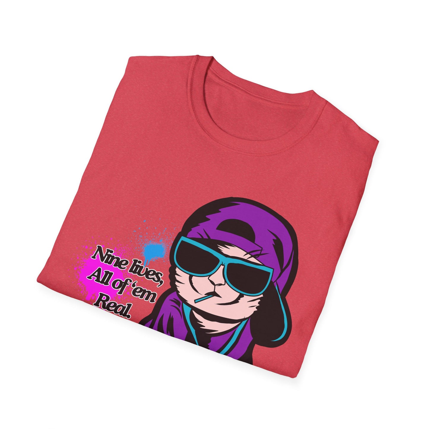 Nine Lives | Cool Cat | Adult Shirt | Teen Clothes | Cool Shirt | Funny Fashion | Trending | Birthday Gift | Unisex Softstyle T-Shirt