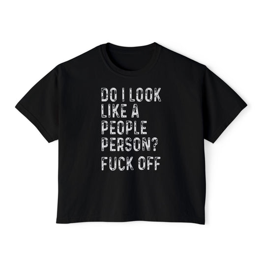Fuck Off | Boxy Crop Tee - Trendy Casual Top, Festival Wear, Streetwear, Birthday Gift, Graphic Design Tee
