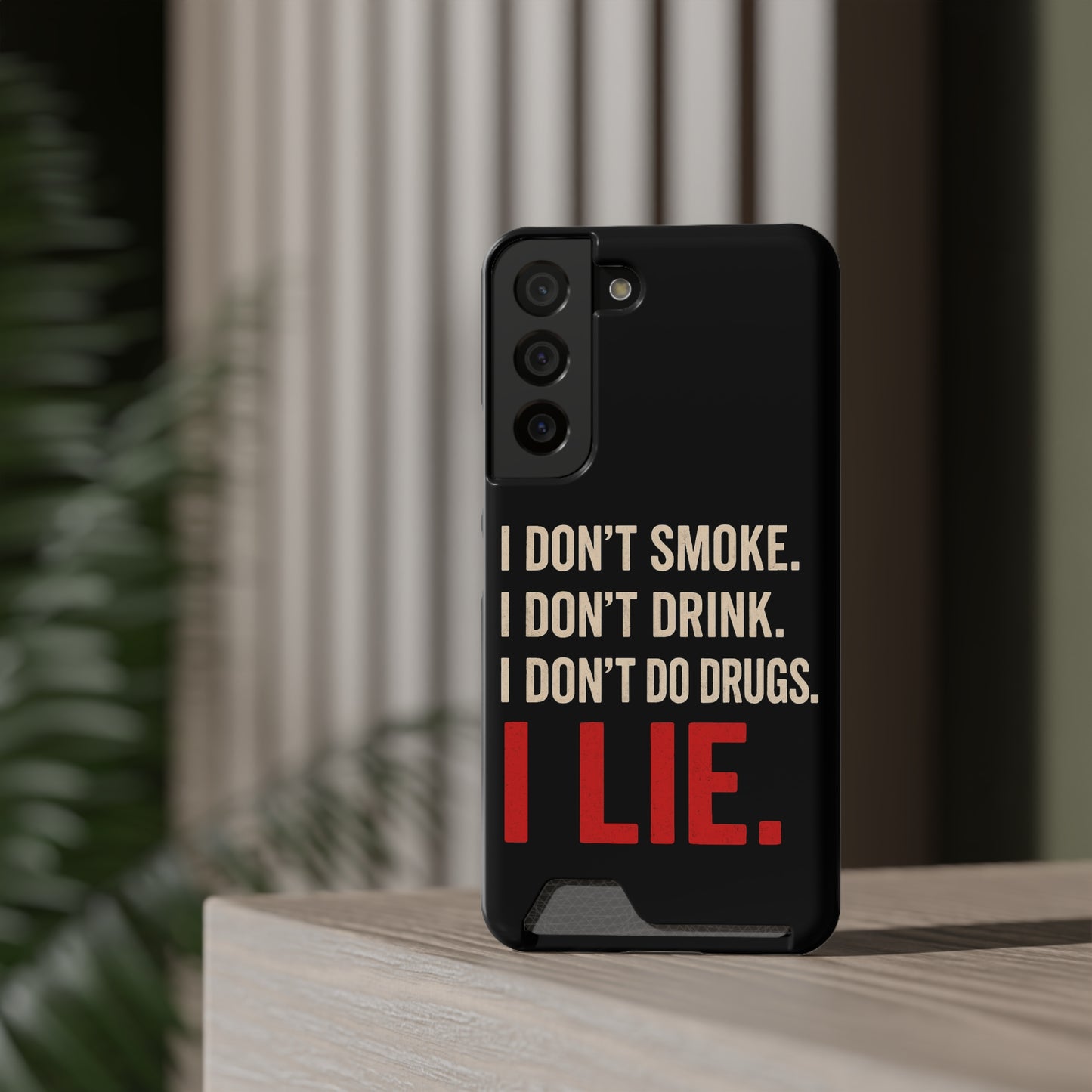 I Lie | Funny Impact-Resistant Phone Case With Card Holder | iPhone Samsung Models