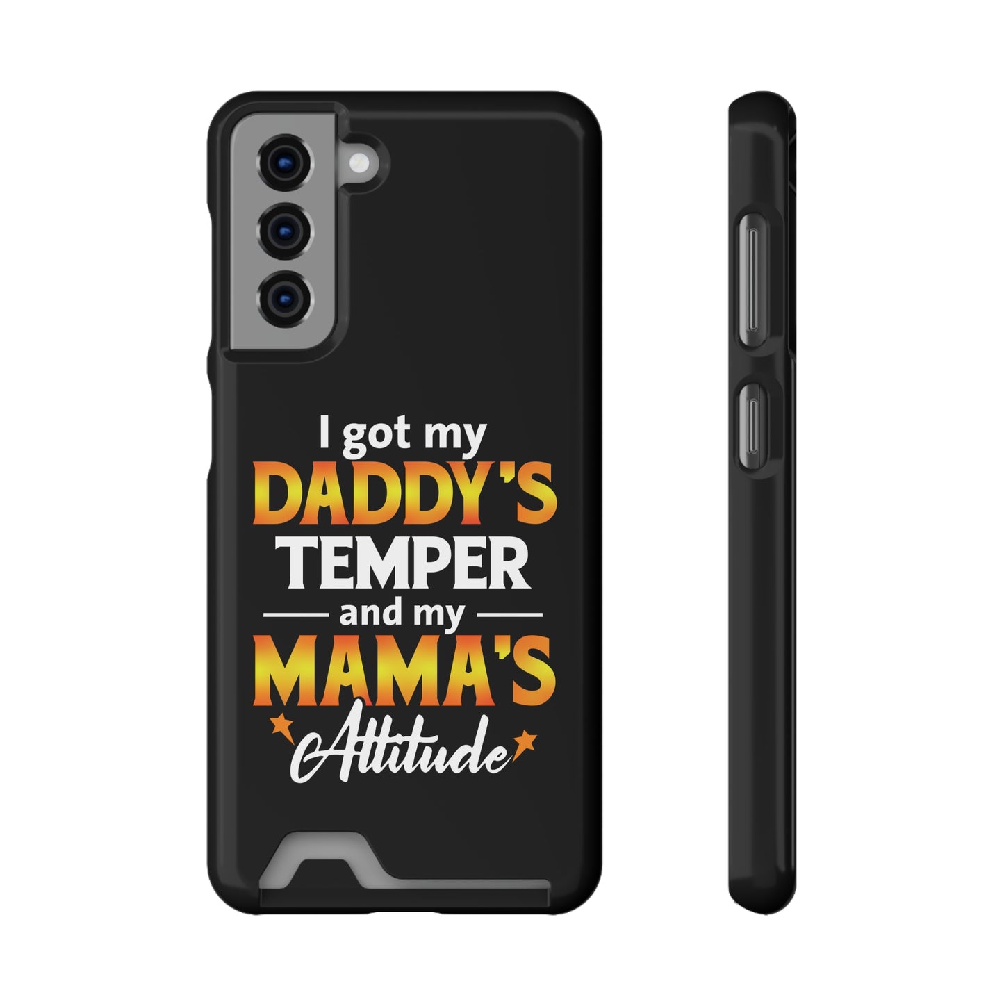 Daddy's Temper | Impact-Resistant Phone Case With Card Holder | iPhone Samsung Models