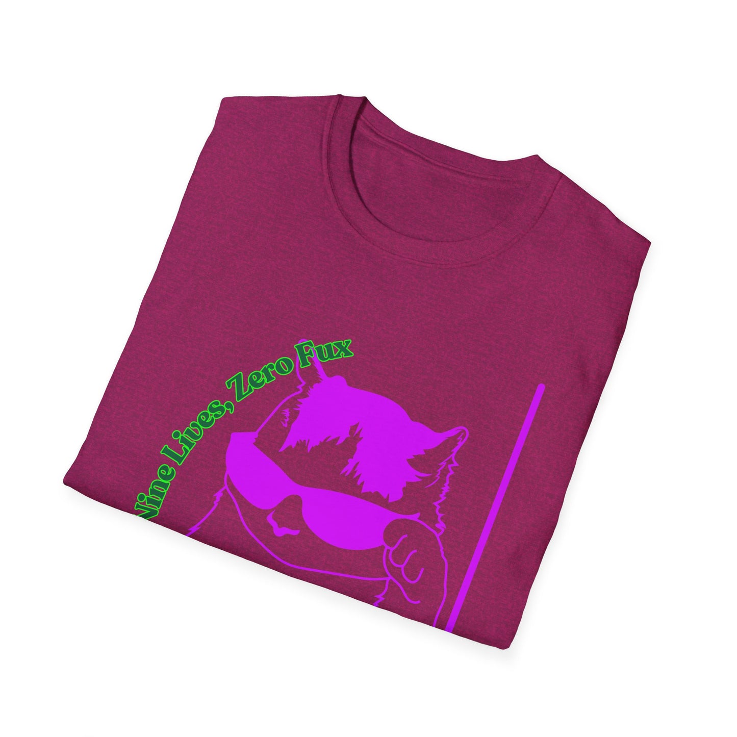 Nine Lives, Zero Regrets | Funny Cat Shirt | Fashion | Trending | Cool Design | Birthday Gift | Unisex Softstyle T-Shirt