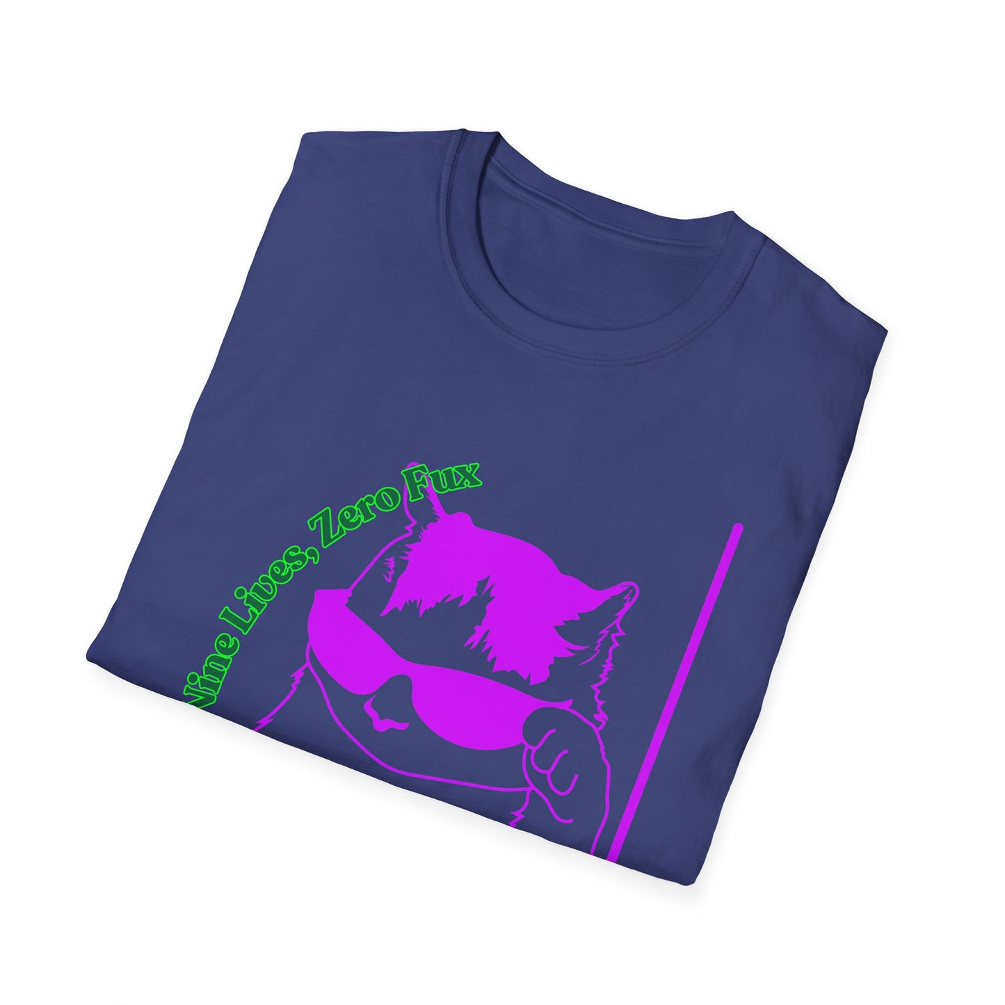 Nine Lives, Zero Regrets | Funny Cat Shirt | Fashion | Trending | Cool Design | Birthday Gift | Unisex Softstyle T-Shirt