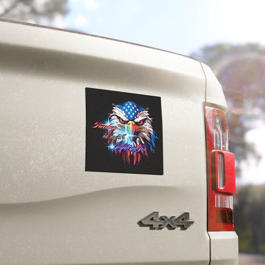 Freedom is Worth Fighting for | America Car Magnet | Cool Design | Eye Grabber | Car Accessory | Truck Decal | Sticker | Unique Car Decal