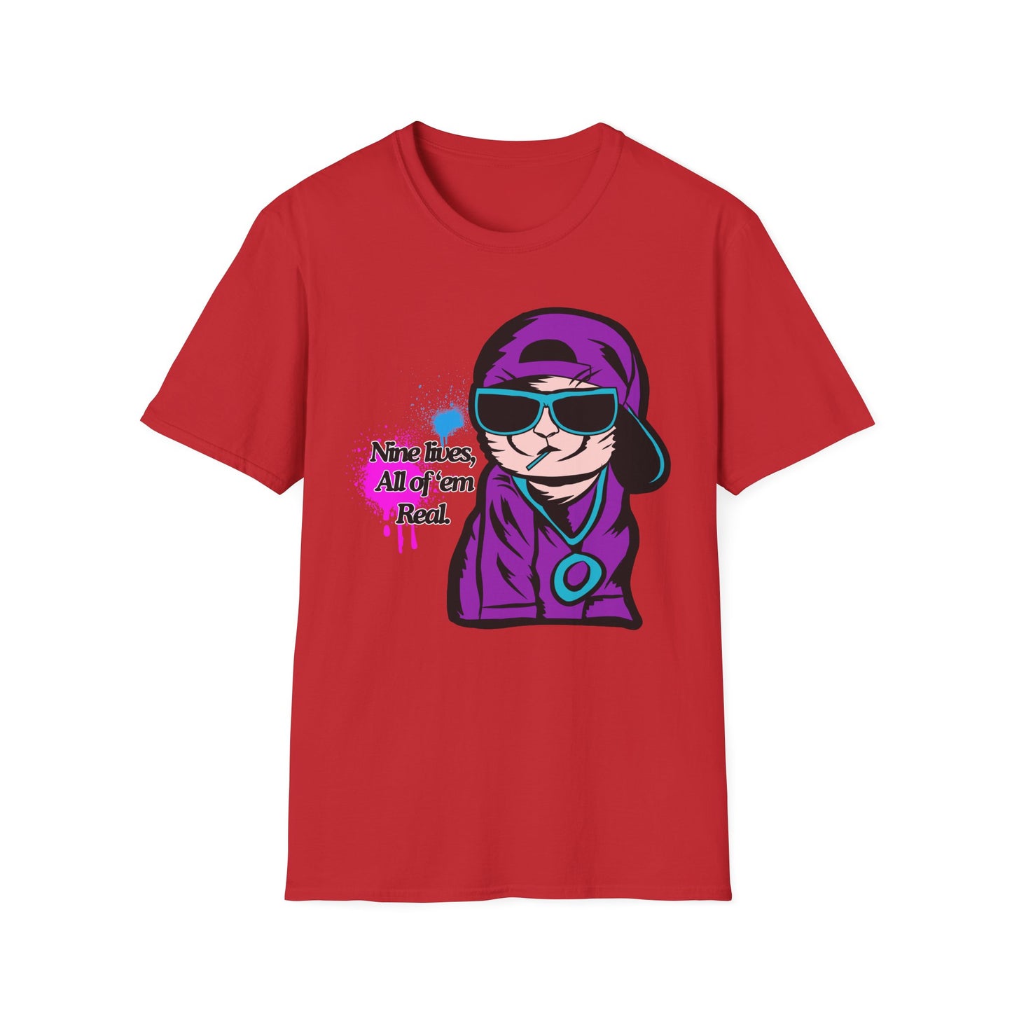 Nine Lives | Cool Cat | Adult Shirt | Teen Clothes | Cool Shirt | Funny Fashion | Trending | Birthday Gift | Unisex Softstyle T-Shirt