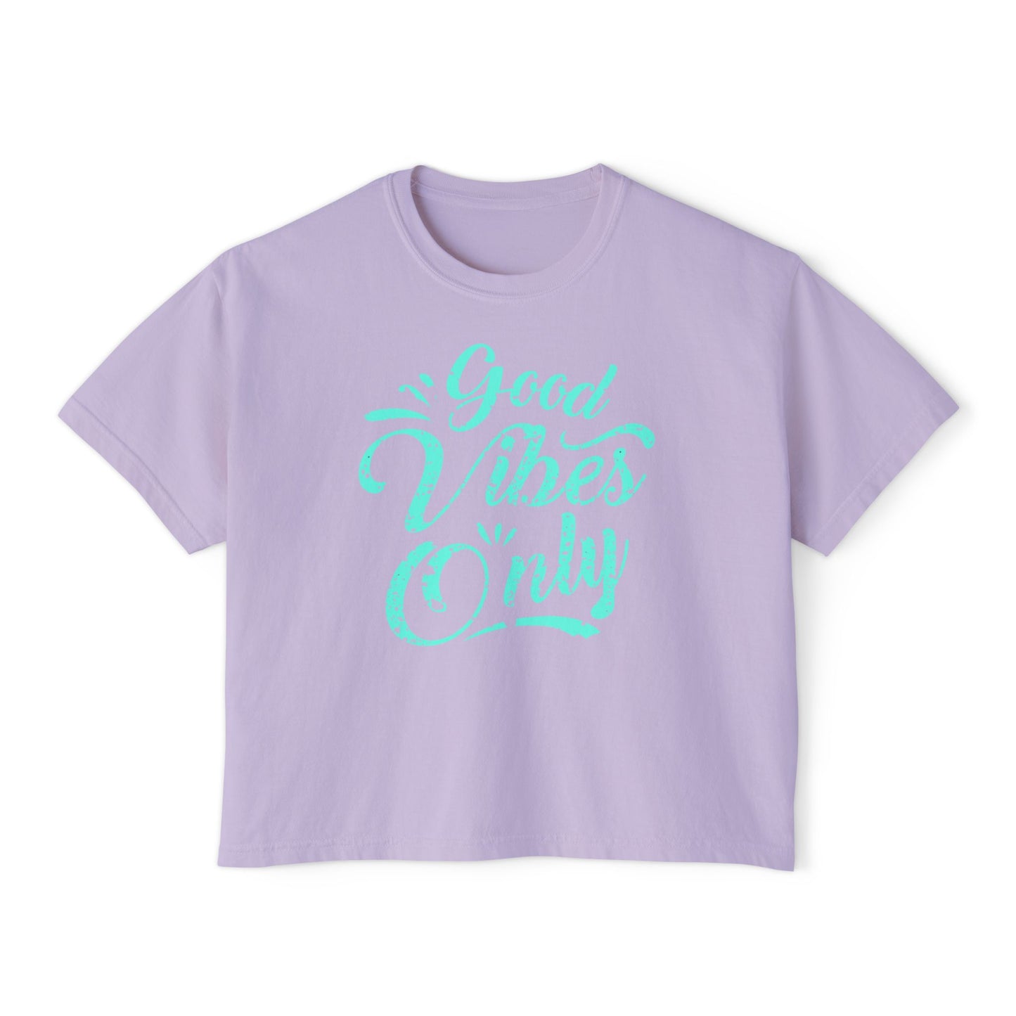 Good Vibes Only | Boxy Crop Tee - Trendy Casual Top, Festival Wear, Streetwear, Birthday Gift, Graphic Design Tee