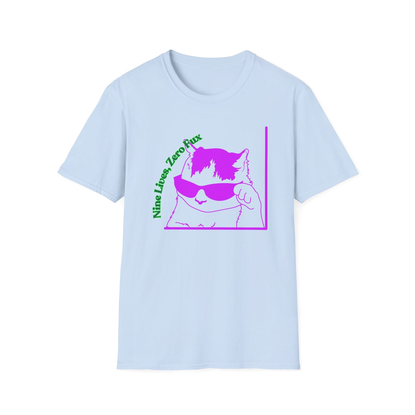 Nine Lives, Zero Regrets | Funny Cat Shirt | Fashion | Trending | Cool Design | Birthday Gift | Unisex Softstyle T-Shirt