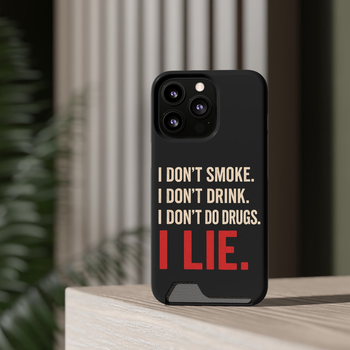 I Lie | Funny Impact-Resistant Phone Case With Card Holder | iPhone Samsung Models