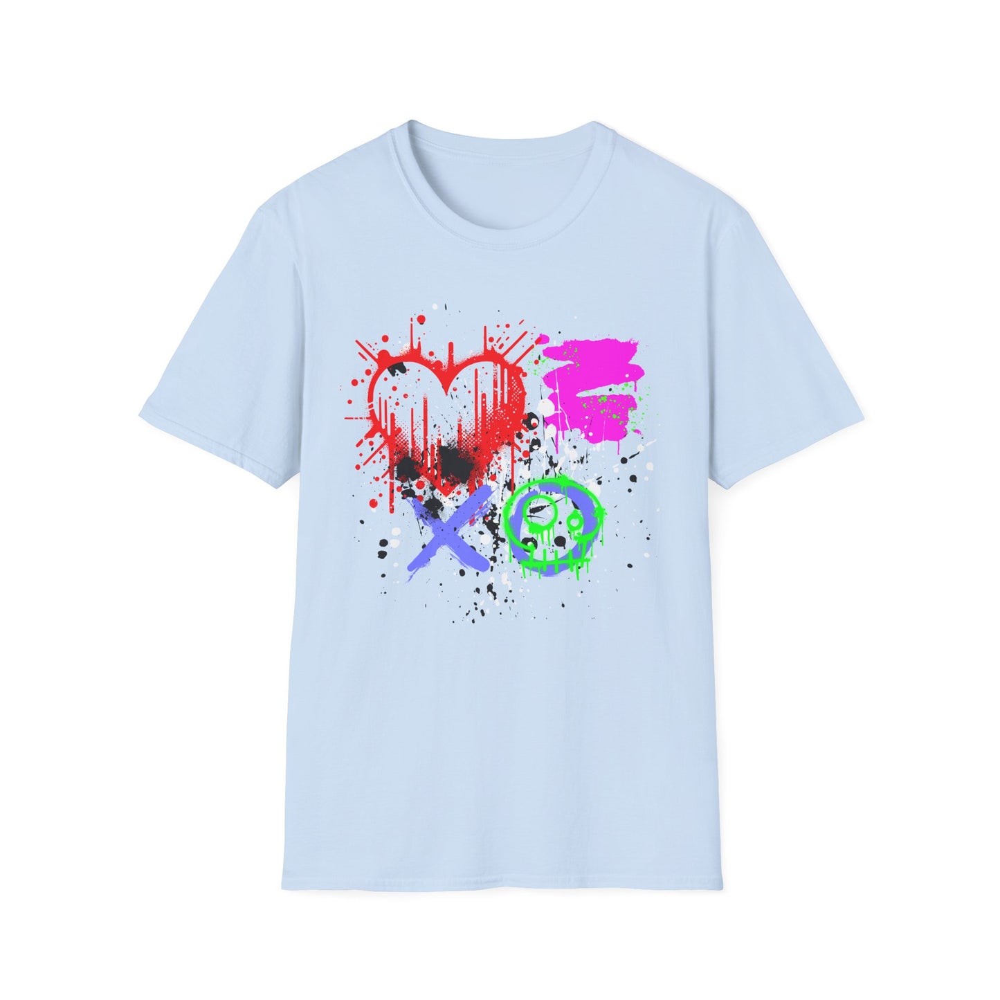 XOXO Heart Shirt | Colorful Kids Shirt | Cool Teen Shirt | Graffiti Fashion | Trending | Dope | Birthday Gift | Unisex Softstyle T-Shirt