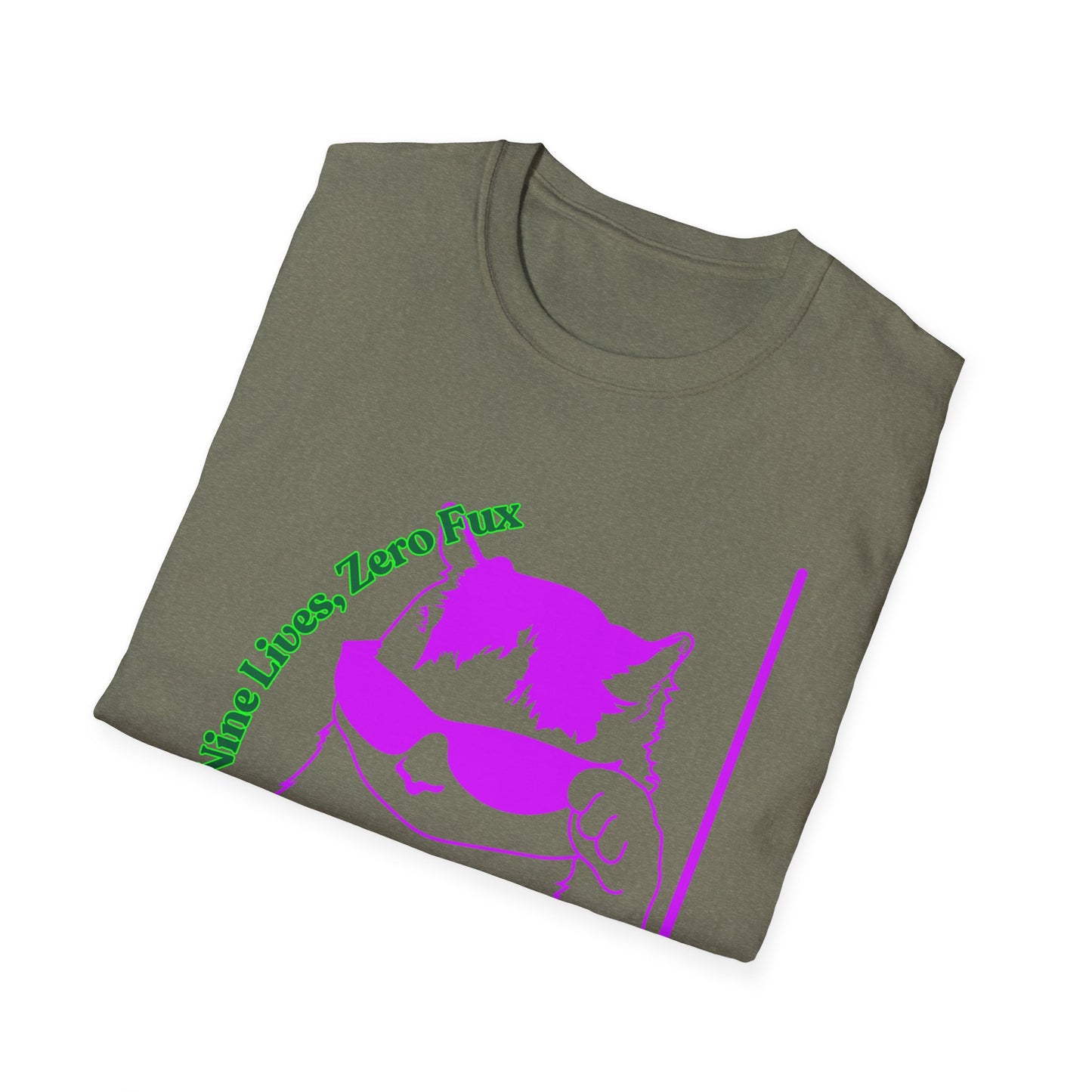 Nine Lives, Zero Regrets | Funny Cat Shirt | Fashion | Trending | Cool Design | Birthday Gift | Unisex Softstyle T-Shirt