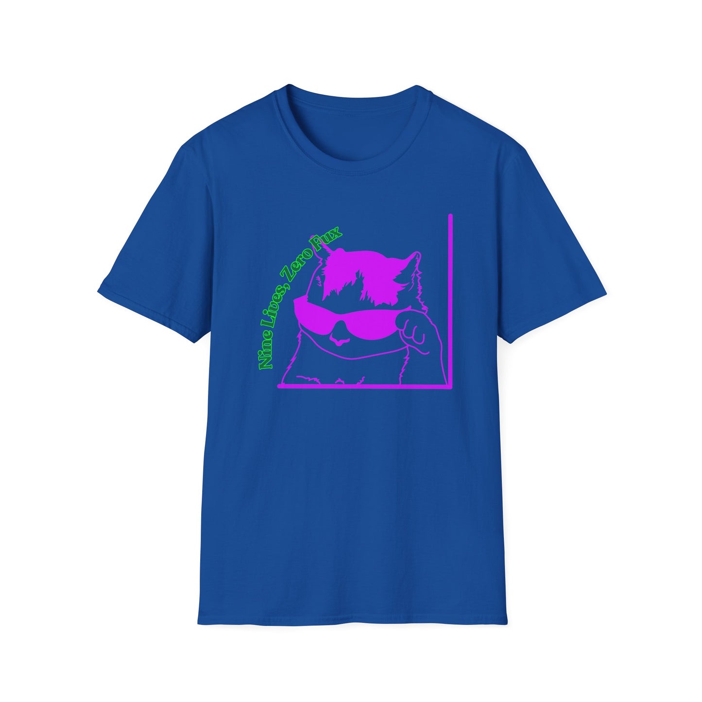 Nine Lives, Zero Regrets | Funny Cat Shirt | Fashion | Trending | Cool Design | Birthday Gift | Unisex Softstyle T-Shirt