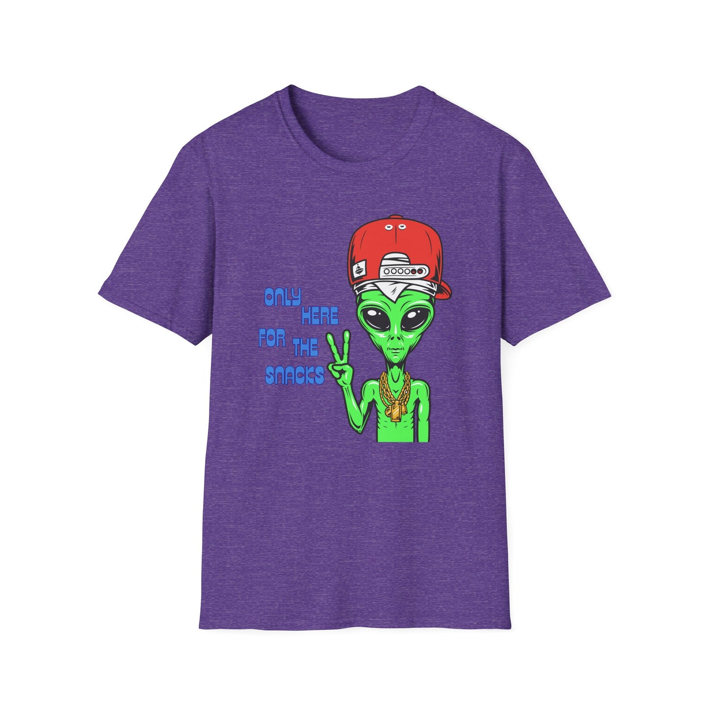 Only Here For The Snacks | Funny Alien Shirt | Cool Teen Shirt | Fashion | Trending | Cool Design | Birthday Gift | Unisex Softstyle T-Shirt