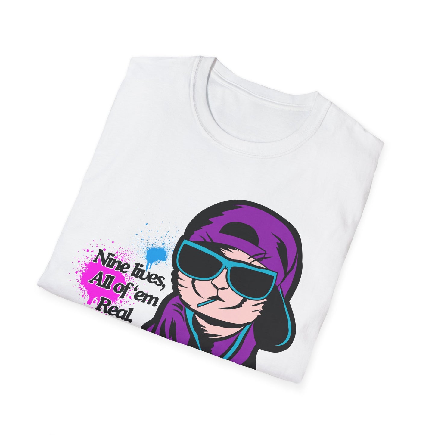 Nine Lives | Cool Cat | Adult Shirt | Teen Clothes | Cool Shirt | Funny Fashion | Trending | Birthday Gift | Unisex Softstyle T-Shirt