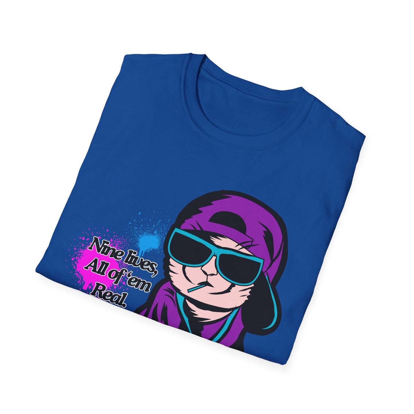 Nine Lives | Cool Cat | Adult Shirt | Teen Clothes | Cool Shirt | Funny Fashion | Trending | Birthday Gift | Unisex Softstyle T-Shirt