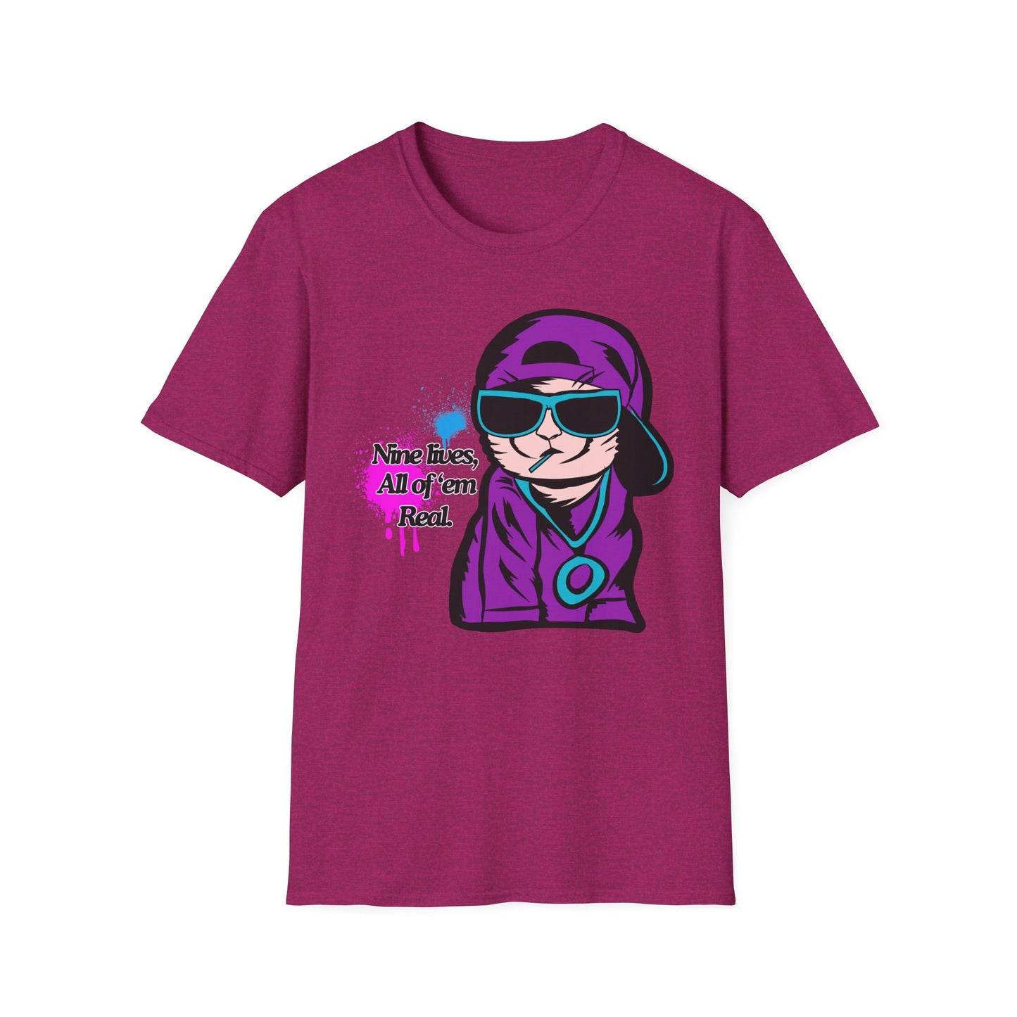 Nine Lives | Cool Cat | Adult Shirt | Teen Clothes | Cool Shirt | Funny Fashion | Trending | Birthday Gift | Unisex Softstyle T-Shirt