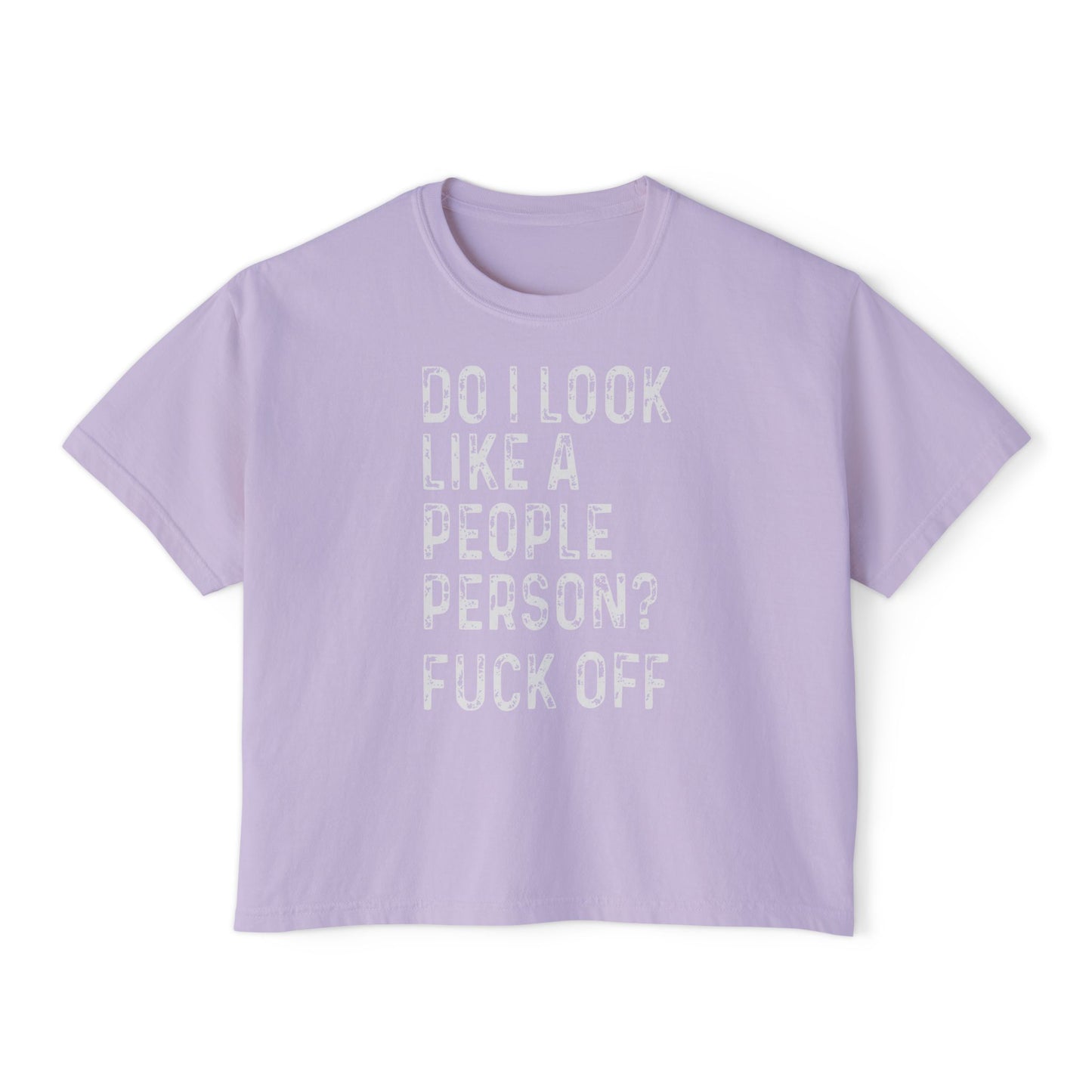 Fuck Off | Boxy Crop Tee - Trendy Casual Top, Festival Wear, Streetwear, Birthday Gift, Graphic Design Tee