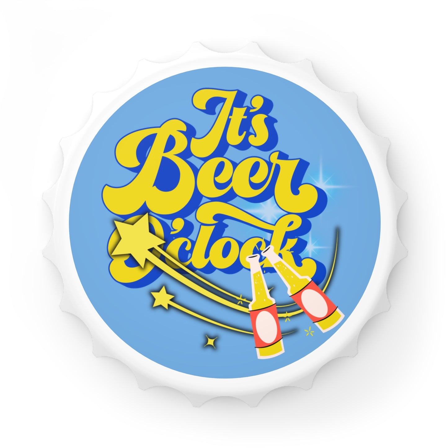 3" Beer Bottle Opener | It's Beer O'Clock | Funny Gift | Groomsmen | Bar Accessory | Trending