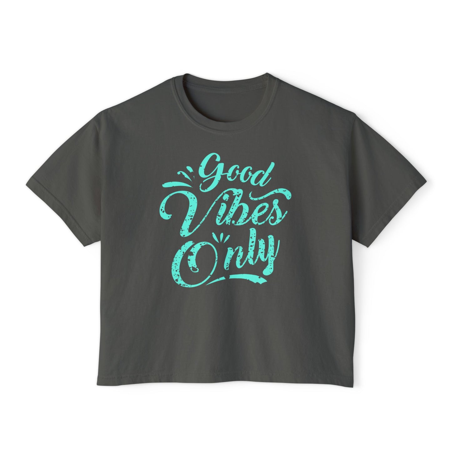 Good Vibes Only | Boxy Crop Tee - Trendy Casual Top, Festival Wear, Streetwear, Birthday Gift, Graphic Design Tee