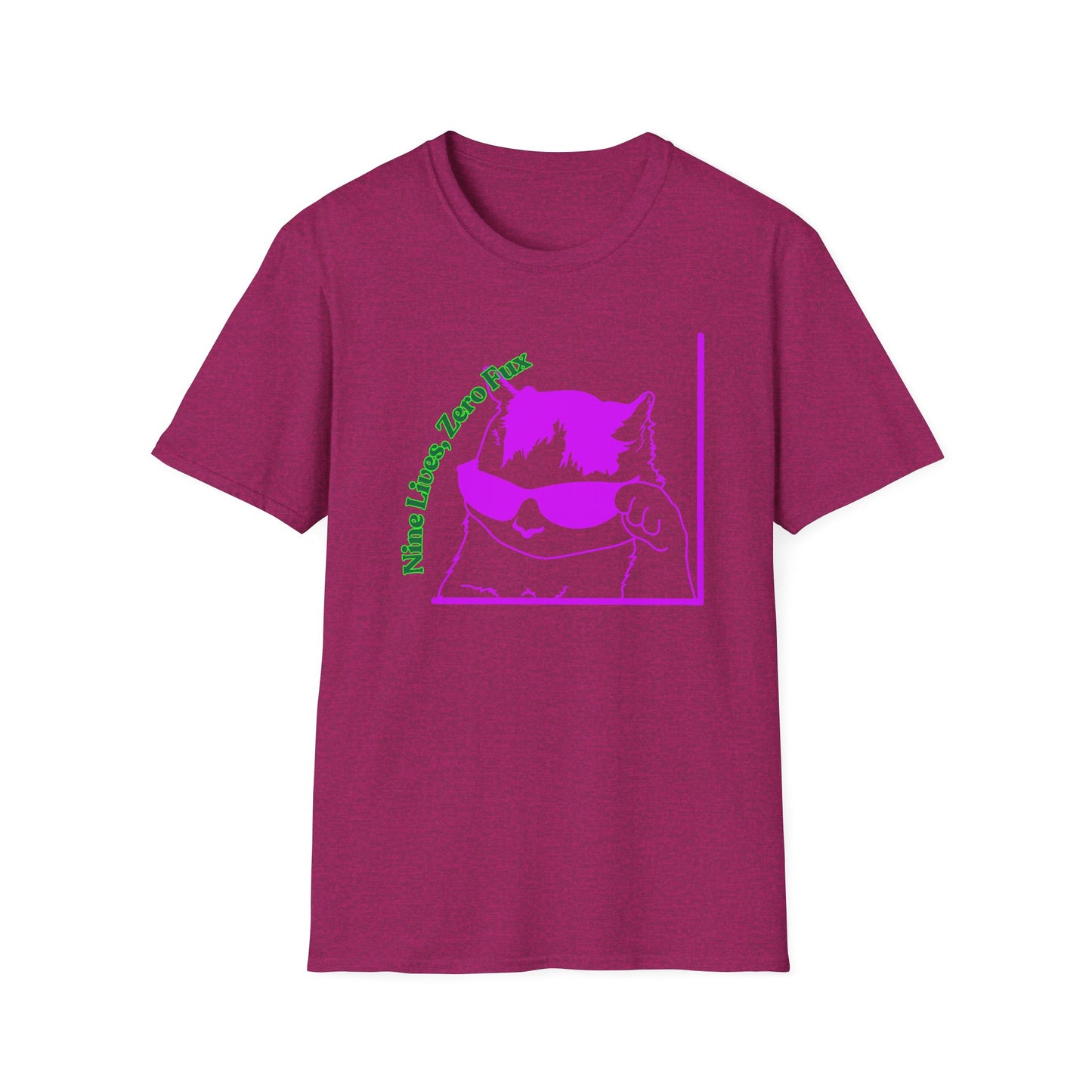 Nine Lives, Zero Regrets | Funny Cat Shirt | Fashion | Trending | Cool Design | Birthday Gift | Unisex Softstyle T-Shirt