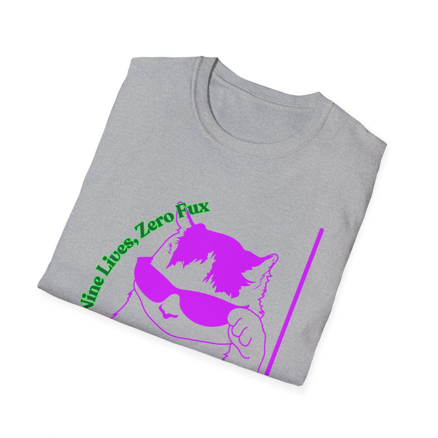 Nine Lives, Zero Regrets | Funny Cat Shirt | Fashion | Trending | Cool Design | Birthday Gift | Unisex Softstyle T-Shirt