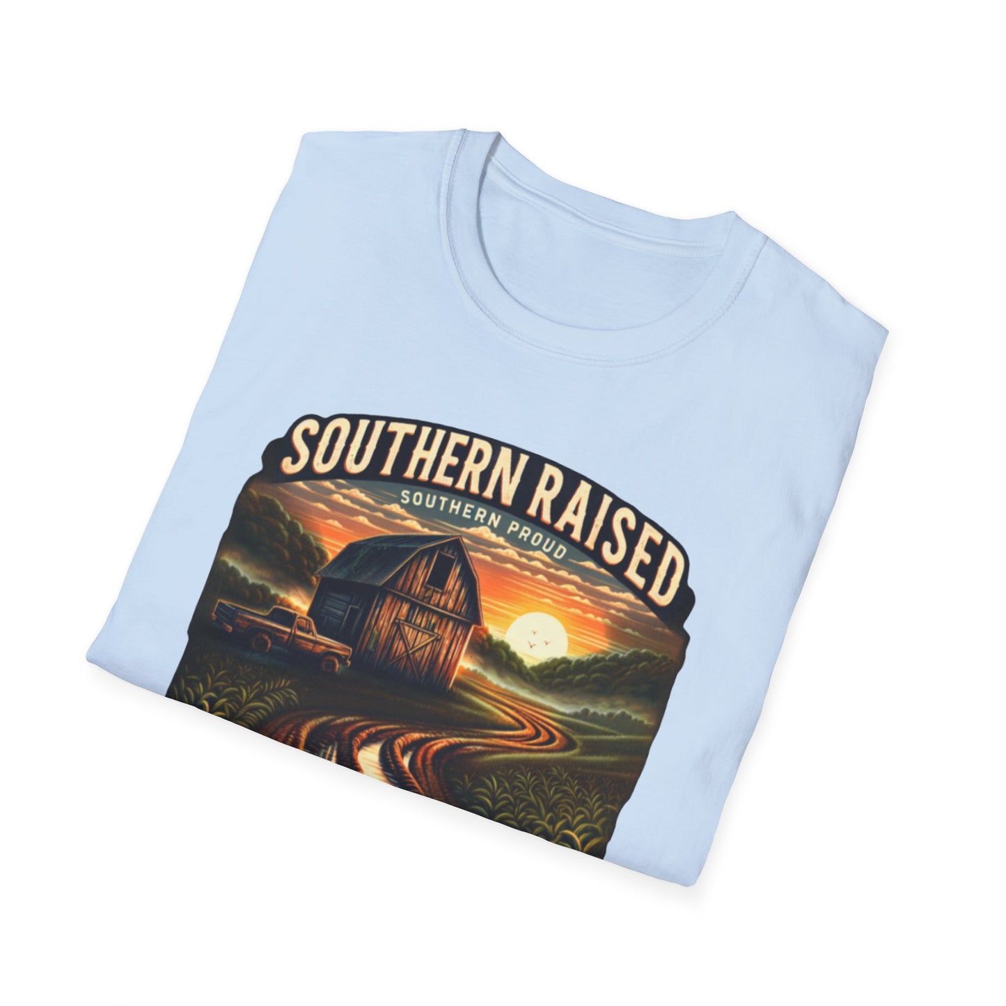 Southern Raised | Proud South Shirt | Adult Clothes | Teen Shirt | Trending | Birthday Gift | Unisex Softstyle T-Shirt