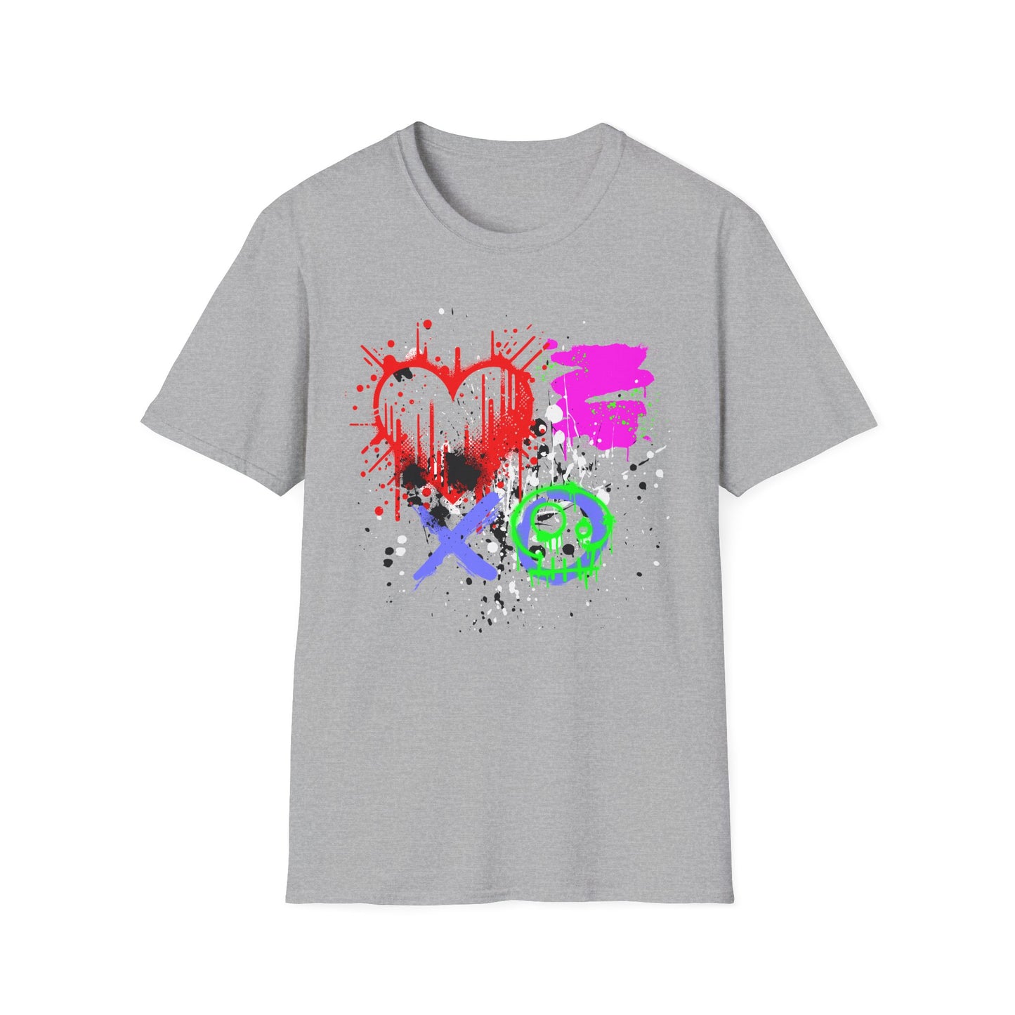 XOXO Heart Shirt | Colorful Kids Shirt | Cool Teen Shirt | Graffiti Fashion | Trending | Dope | Birthday Gift | Unisex Softstyle T-Shirt
