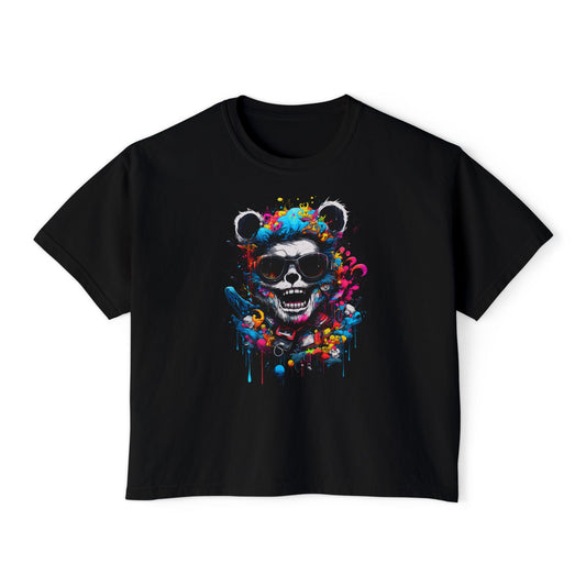 Bear Wit Me | Boxy Crop Tee - Trendy Casual Top, Festival Wear, Streetwear, Birthday Gift, Graphic Design Tee