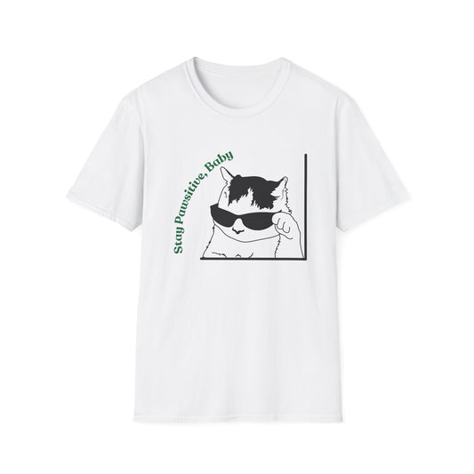 Stay Pawsitive | Funny Shirt | Fashion | Trending | Cool Design | Cat Lover | Birthday Gift | Unisex Softstyle T-Shirt