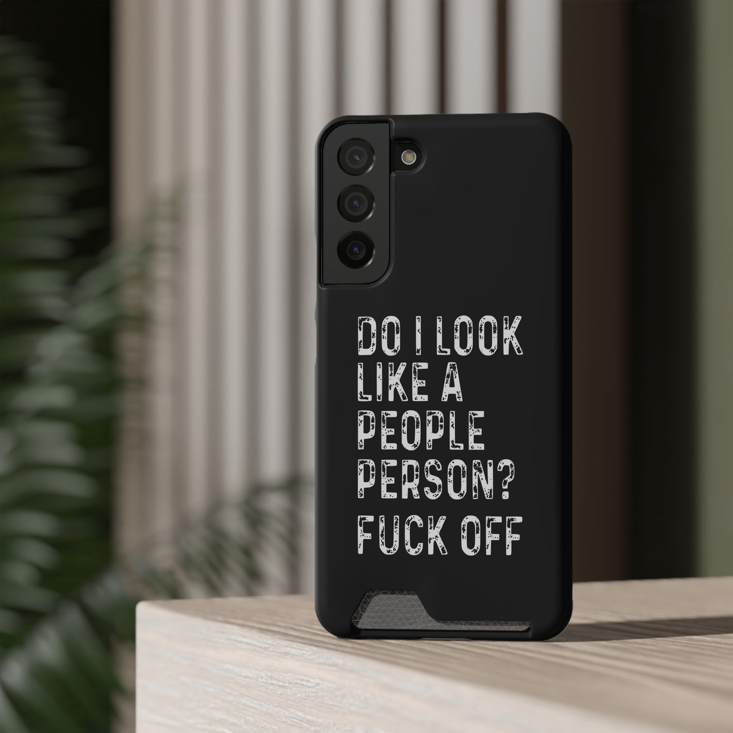 Fuck Off | Impact-Resistant Phone Case With Card Holder | iPhone Samsung Models