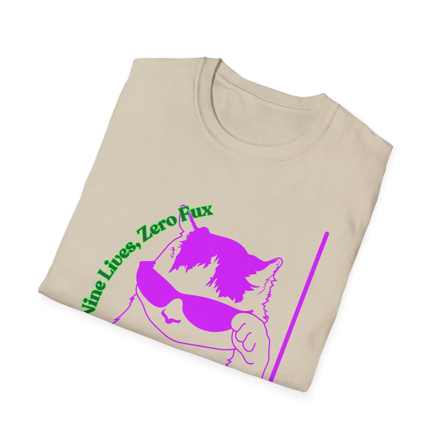 Nine Lives, Zero Regrets | Funny Cat Shirt | Fashion | Trending | Cool Design | Birthday Gift | Unisex Softstyle T-Shirt