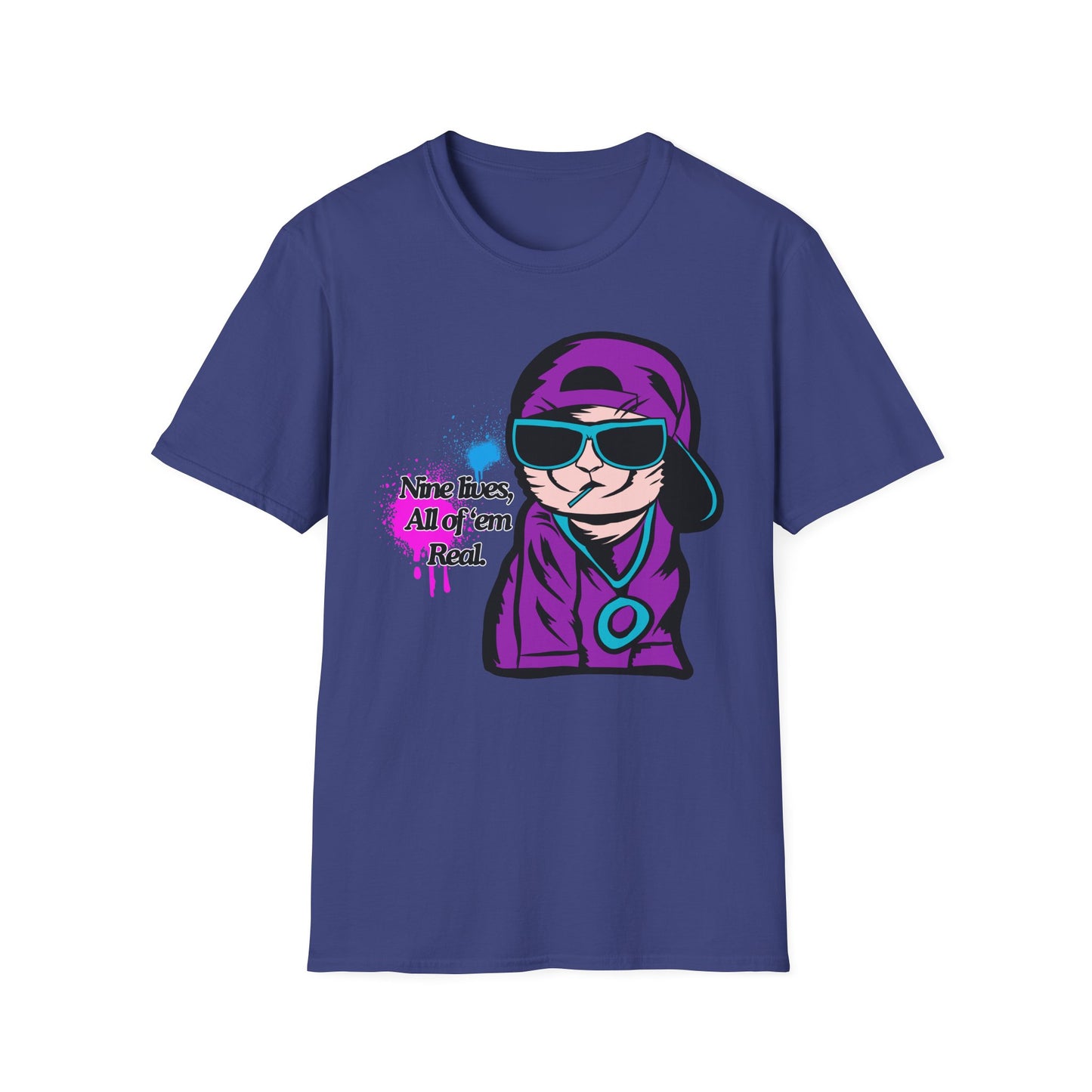 Nine Lives | Cool Cat | Adult Shirt | Teen Clothes | Cool Shirt | Funny Fashion | Trending | Birthday Gift | Unisex Softstyle T-Shirt