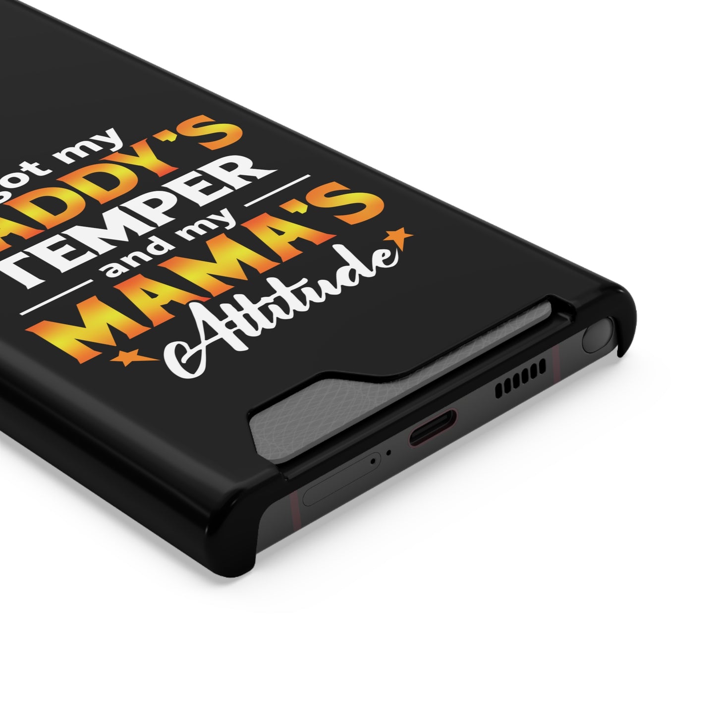 Daddy's Temper | Impact-Resistant Phone Case With Card Holder | iPhone Samsung Models