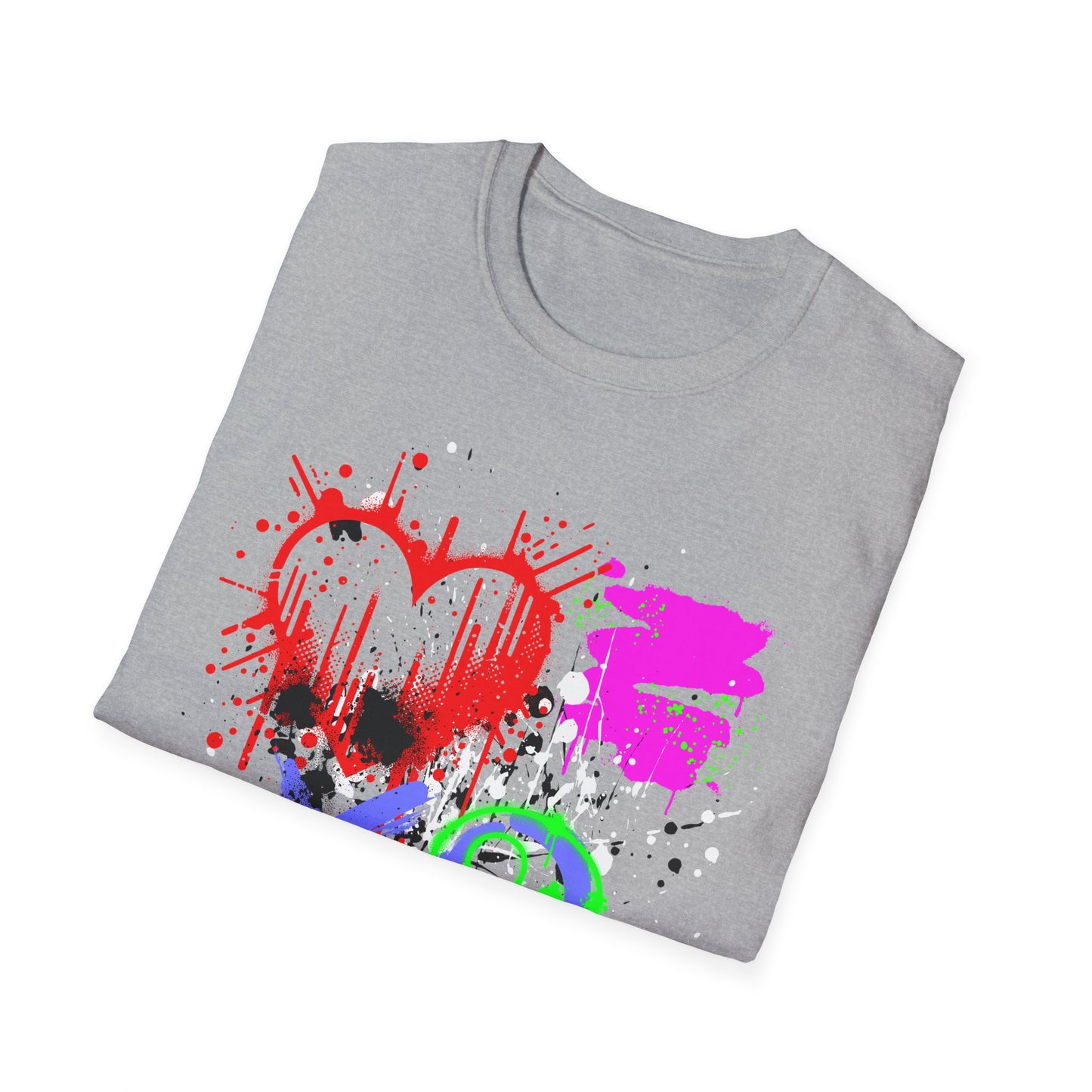 XOXO Heart Shirt | Colorful Kids Shirt | Cool Teen Shirt | Graffiti Fashion | Trending | Dope | Birthday Gift | Unisex Softstyle T-Shirt