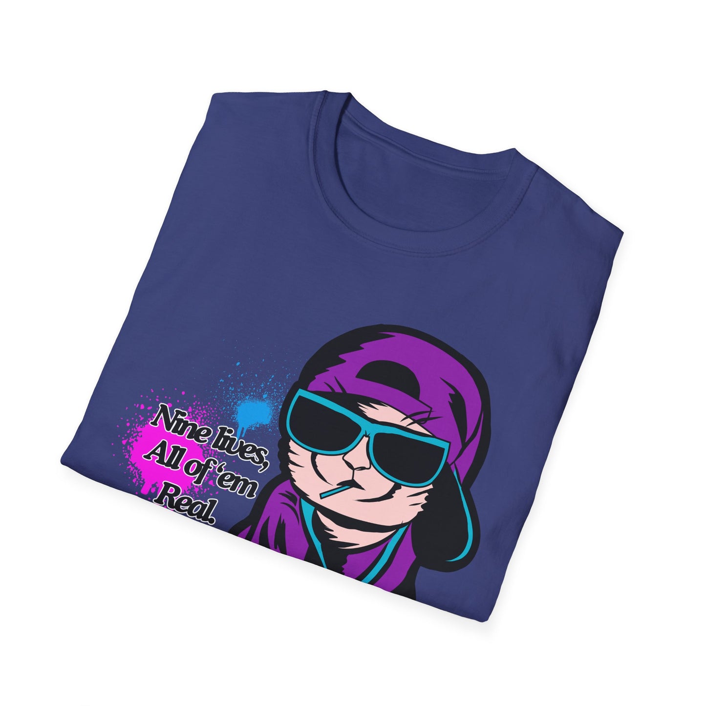 Nine Lives | Cool Cat | Adult Shirt | Teen Clothes | Cool Shirt | Funny Fashion | Trending | Birthday Gift | Unisex Softstyle T-Shirt
