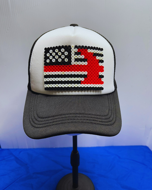 Red Line Fire Fighter American Flag