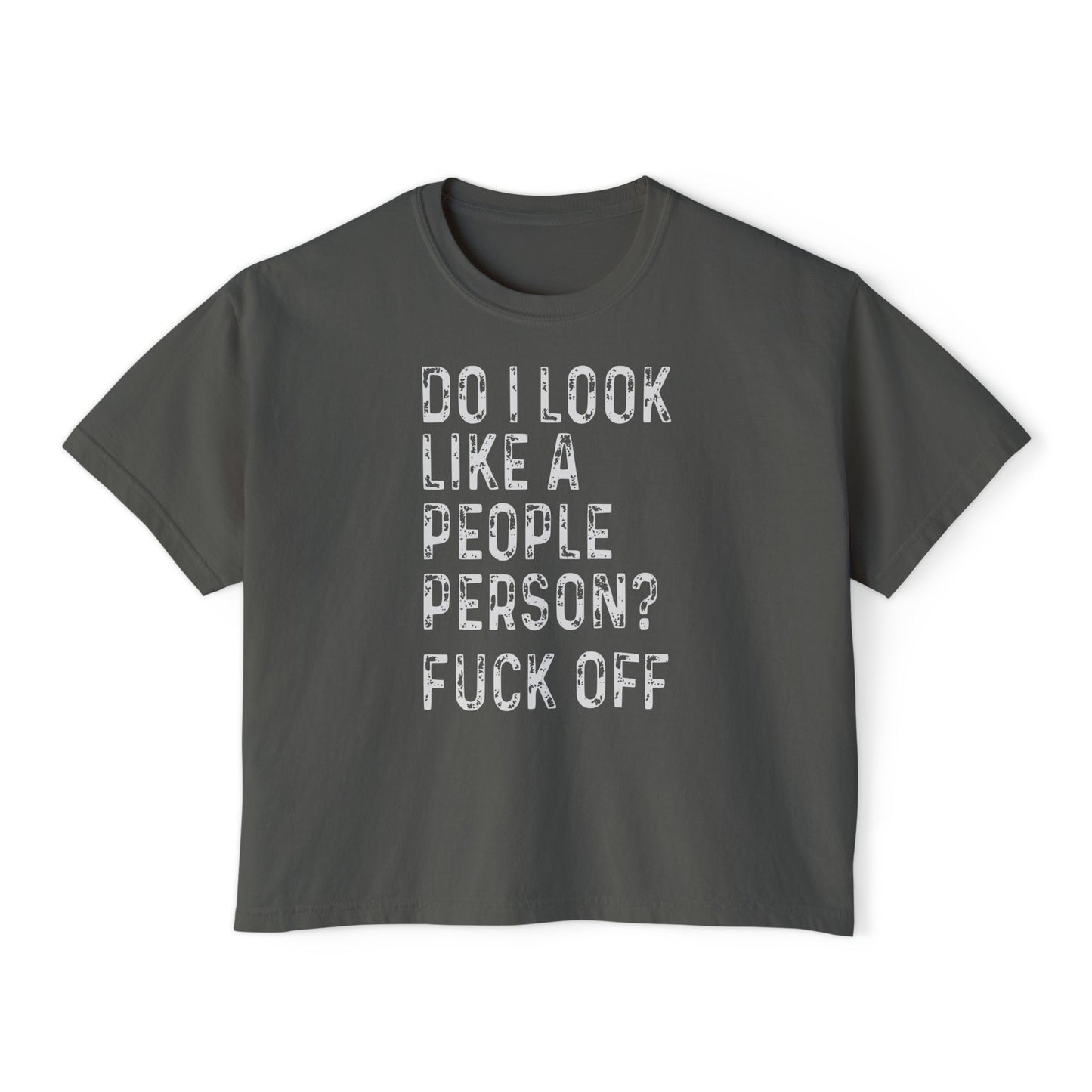Fuck Off | Boxy Crop Tee - Trendy Casual Top, Festival Wear, Streetwear, Birthday Gift, Graphic Design Tee