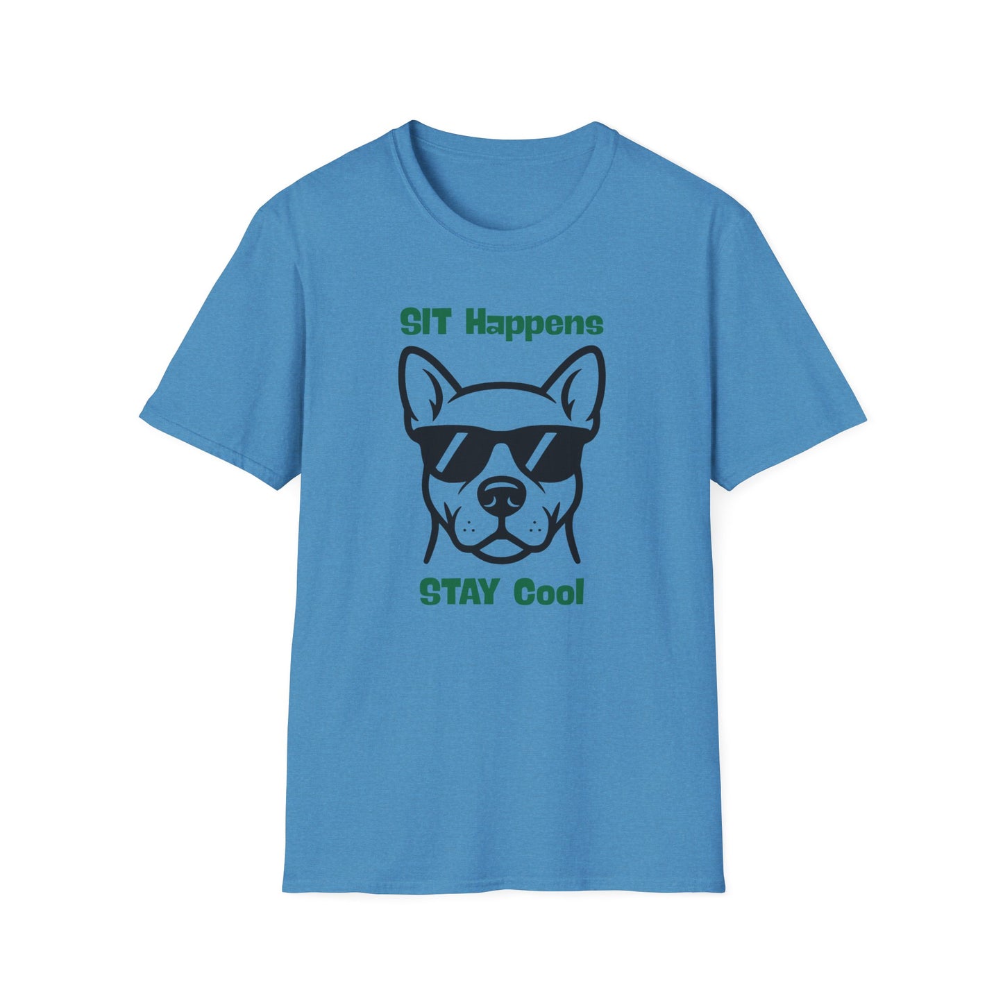 SIT Happens | Funny Dog Shirt | Fashion | Trending | Dog Lover | Cool Design | Birthday Gift | Unisex Softstyle T-Shirt