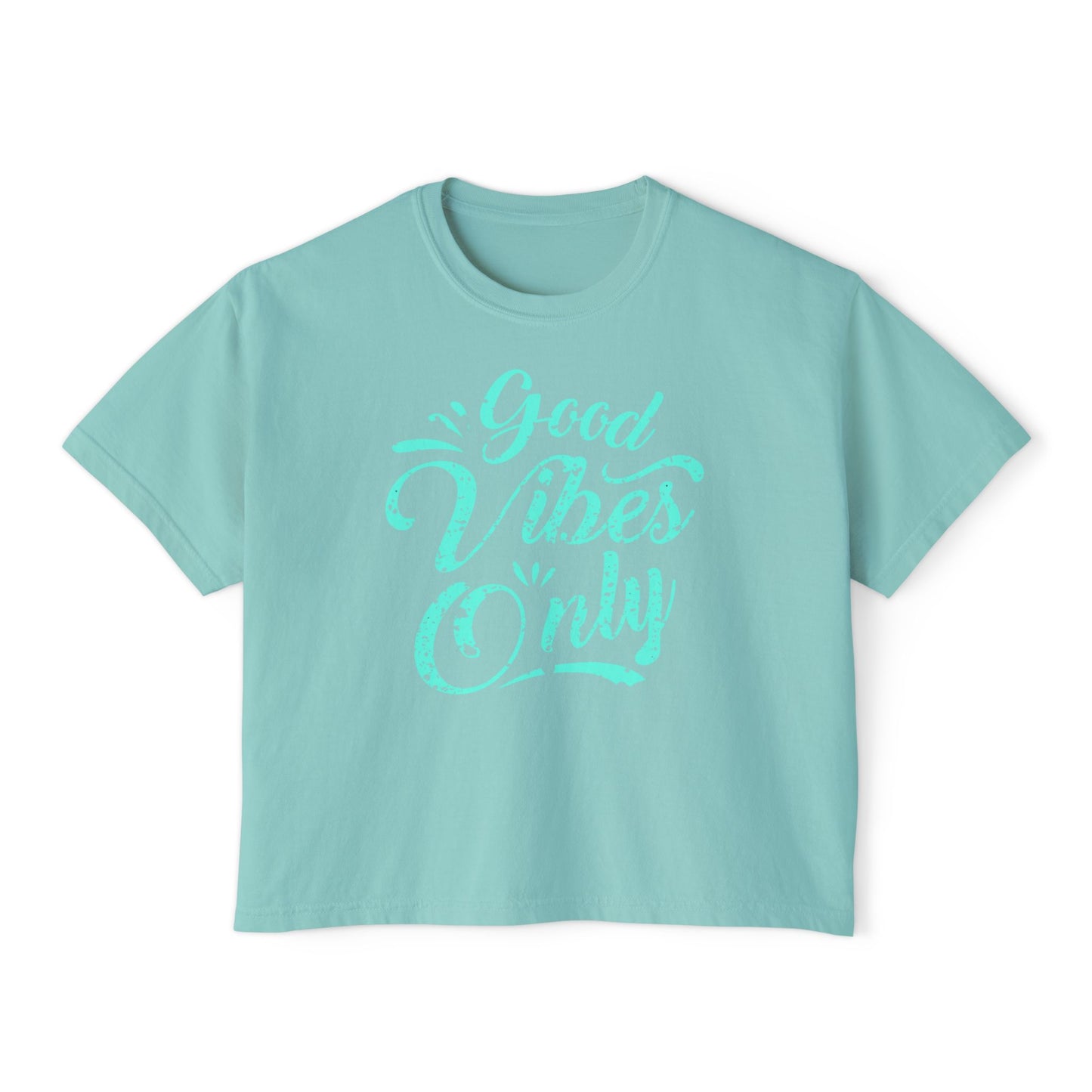 Good Vibes Only | Boxy Crop Tee - Trendy Casual Top, Festival Wear, Streetwear, Birthday Gift, Graphic Design Tee
