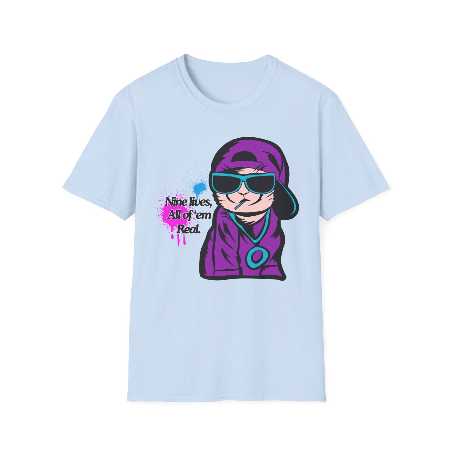 Nine Lives | Cool Cat | Adult Shirt | Teen Clothes | Cool Shirt | Funny Fashion | Trending | Birthday Gift | Unisex Softstyle T-Shirt