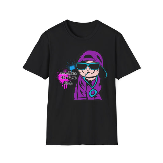Nine Lives | Cool Cat | Adult Shirt | Teen Clothes | Cool Shirt | Funny Fashion | Trending | Birthday Gift | Unisex Softstyle T-Shirt