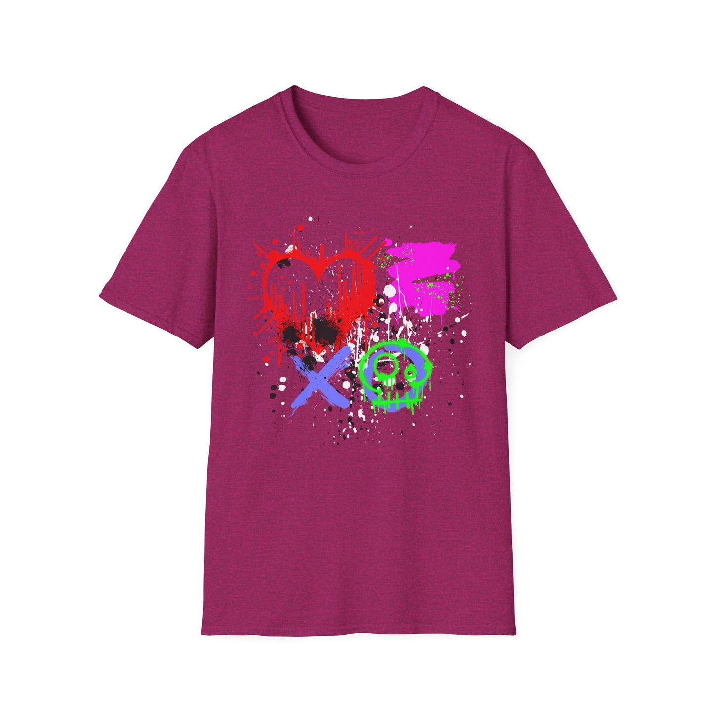 XOXO Heart Shirt | Colorful Kids Shirt | Cool Teen Shirt | Graffiti Fashion | Trending | Dope | Birthday Gift | Unisex Softstyle T-Shirt