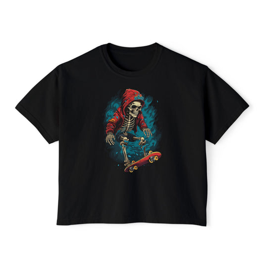 Rise & Grind | Boxy Crop Tee - Trendy Casual Top, Festival Wear, Streetwear, Birthday Gift, Graphic Design Tee
