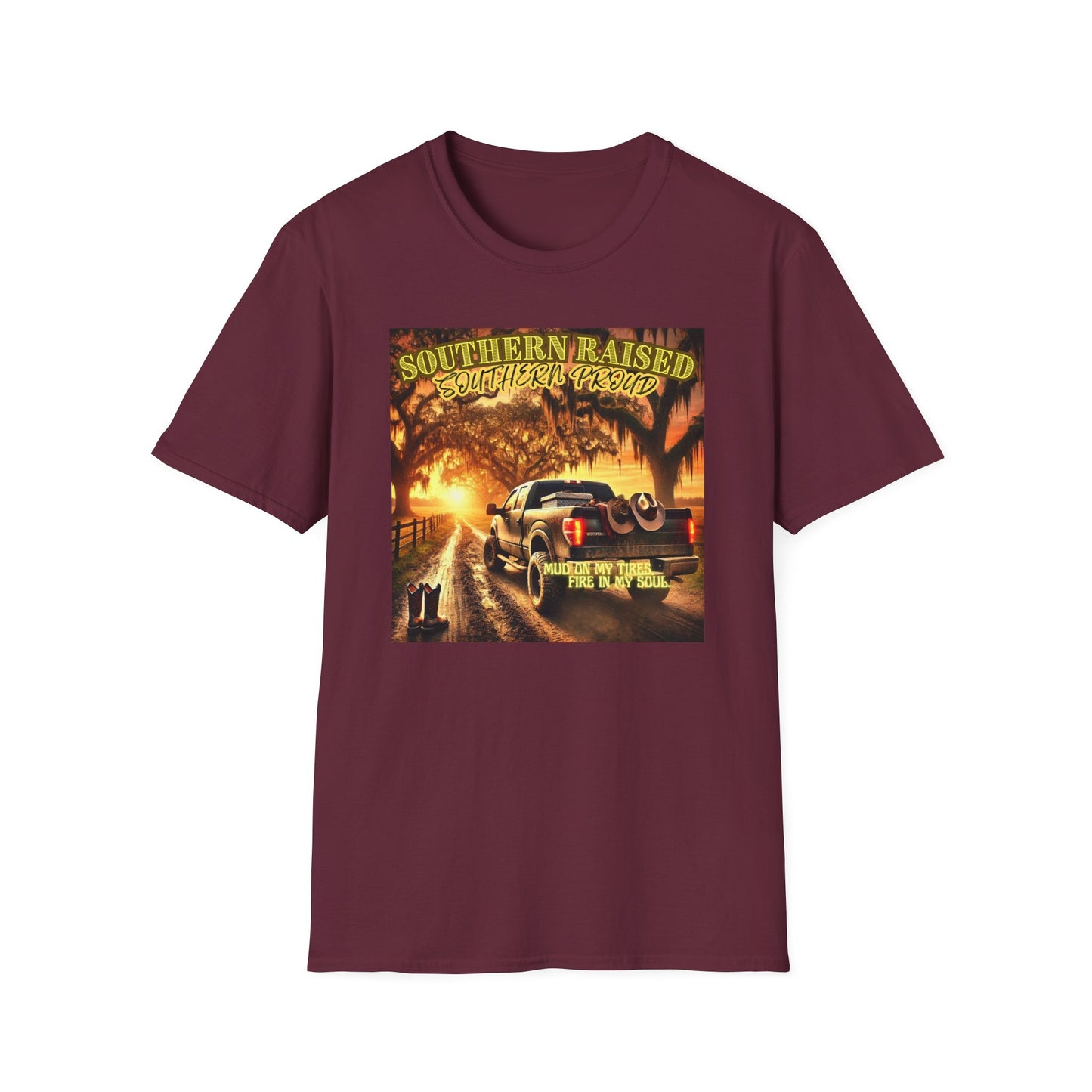 Southern Raised Southern Proud | The South Shirt | Adult Clothes | Teen Shirt | Trending | Birthday Gift | Unisex Softstyle T-Shirt