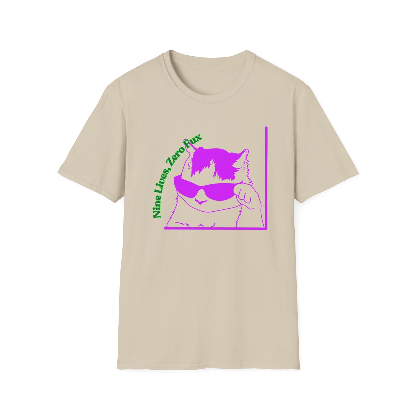 Nine Lives, Zero Regrets | Funny Cat Shirt | Fashion | Trending | Cool Design | Birthday Gift | Unisex Softstyle T-Shirt